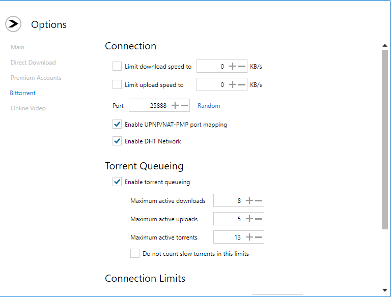BitTorrent downloads managed in TotalD
